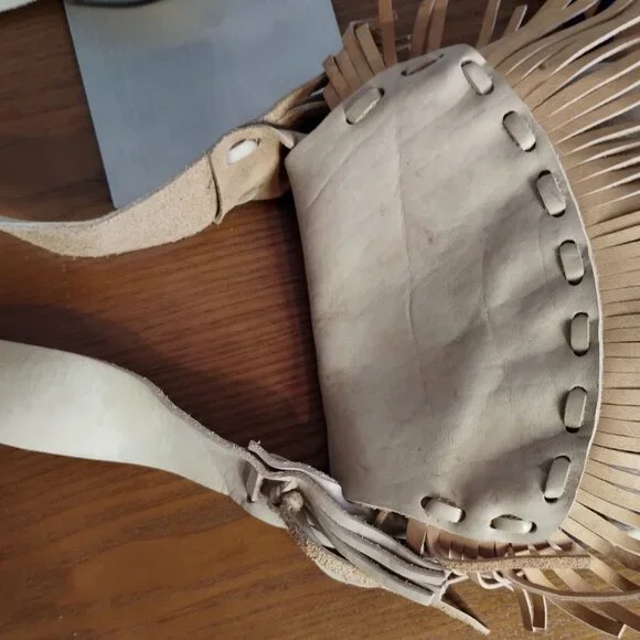 Raw Leather Fringed Crossbody - Picture 3 of 8